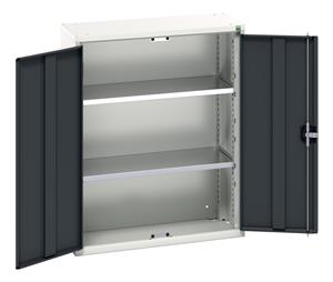 verso wall / shelf cupboard with 2 shelves. WxDxH: 800x350x1000mm. RAL 7035/5010 or selected Verso Wall Mounted Cupboards with shelves